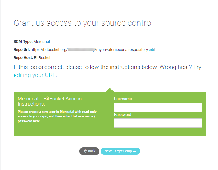 Dashboard grant access ウィンドウ