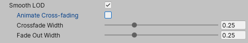 Crossfade Width と Fade Out Width を使用