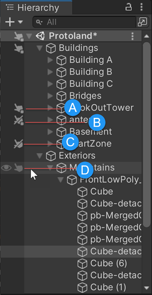 Unity only selects pickable items when you draw a selection bounding box in the Scene view