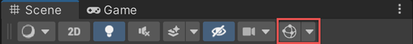 シーンビューの Gizmos ボタン