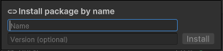 Enter the package name and package version (optional) then click Install