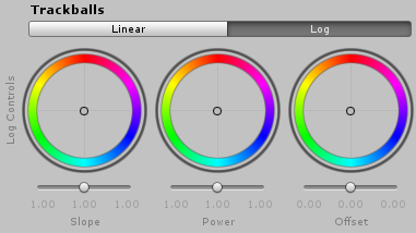 Log が選択されている場合の Trackballs の UI