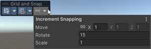 Grid and Snap ウィンドウの Increment Snap セクション