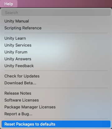 Help > Reset Packages to defaults