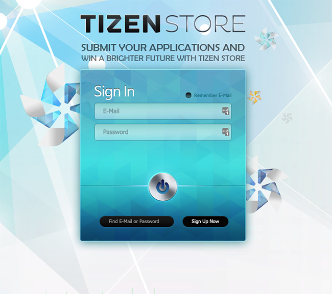 Tizen Seller Store sign-in