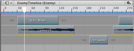 Only the clips that start after the Timeline Playhead are moved. In this example, inserting 100 frames at frame 45 affects the End Move, sweep2, and run_away clips.