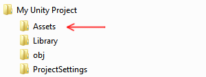 The basic file structure of a Unity Project