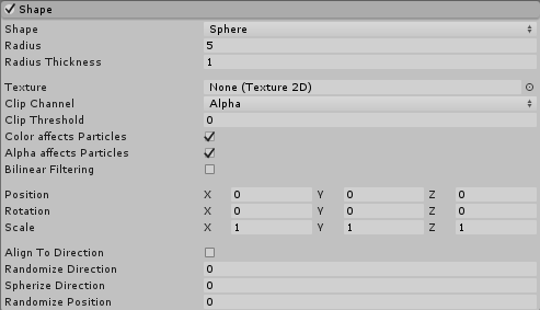 The shape module when set to Sphere mode