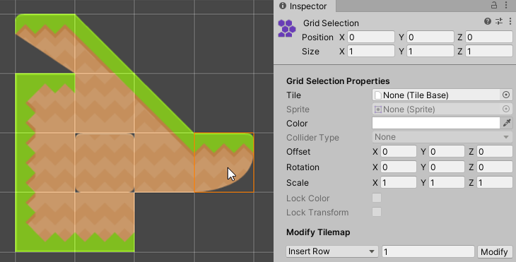 Selecting a Tile on the Tilemap with the Select Tool