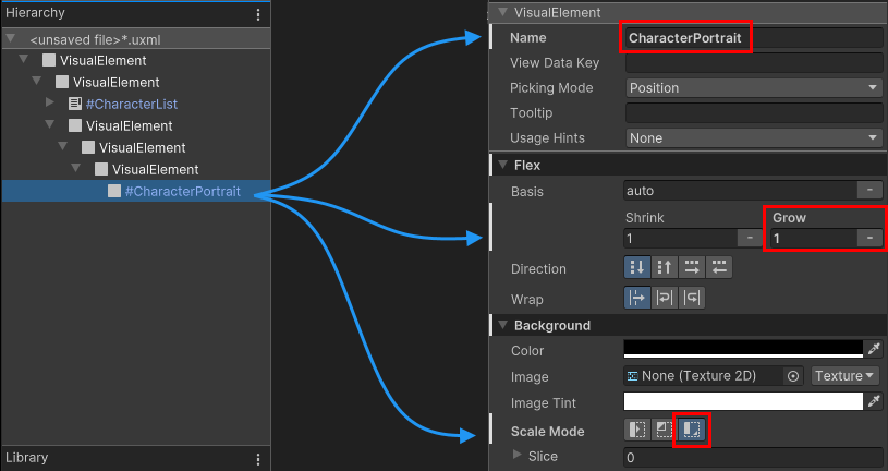 VisualElement for the portrait image