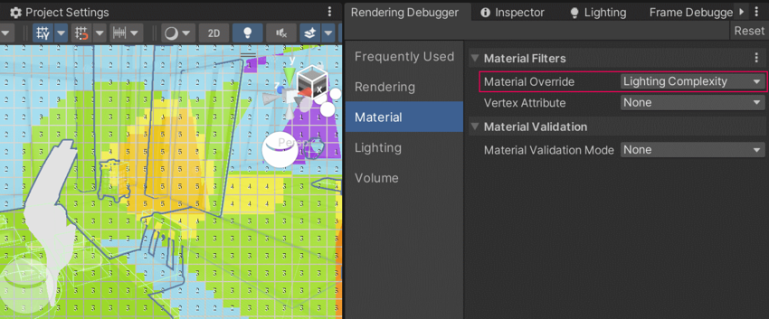 Material > Material Filters > Material Override > Lighting Complexity