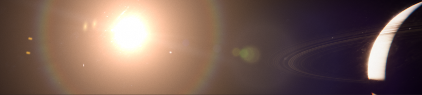 Lens flares in a scene.